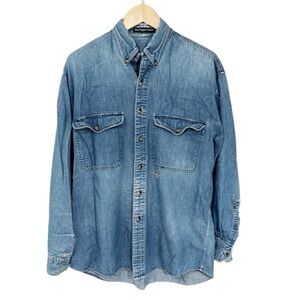 NEW ENGLAND DENIM USA Gant Shirt Button Down With Front Pockets Size Medium